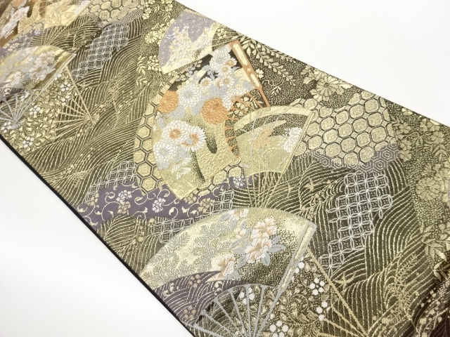 JAPANESE FUKURO OBI / WOVEN FLOWERS